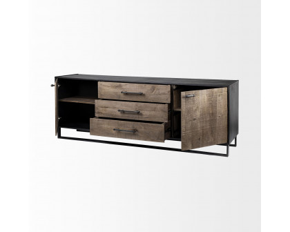 Mercana Alvin Sideboard - Brown, Wood/Metal