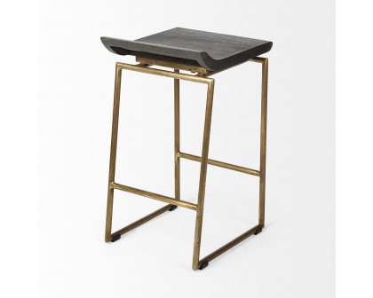 Mercana Givens 26" Counter Stool - Brown/Gold