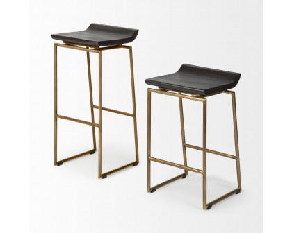 Mercana Givens 26" Counter Stool - Brown/Gold