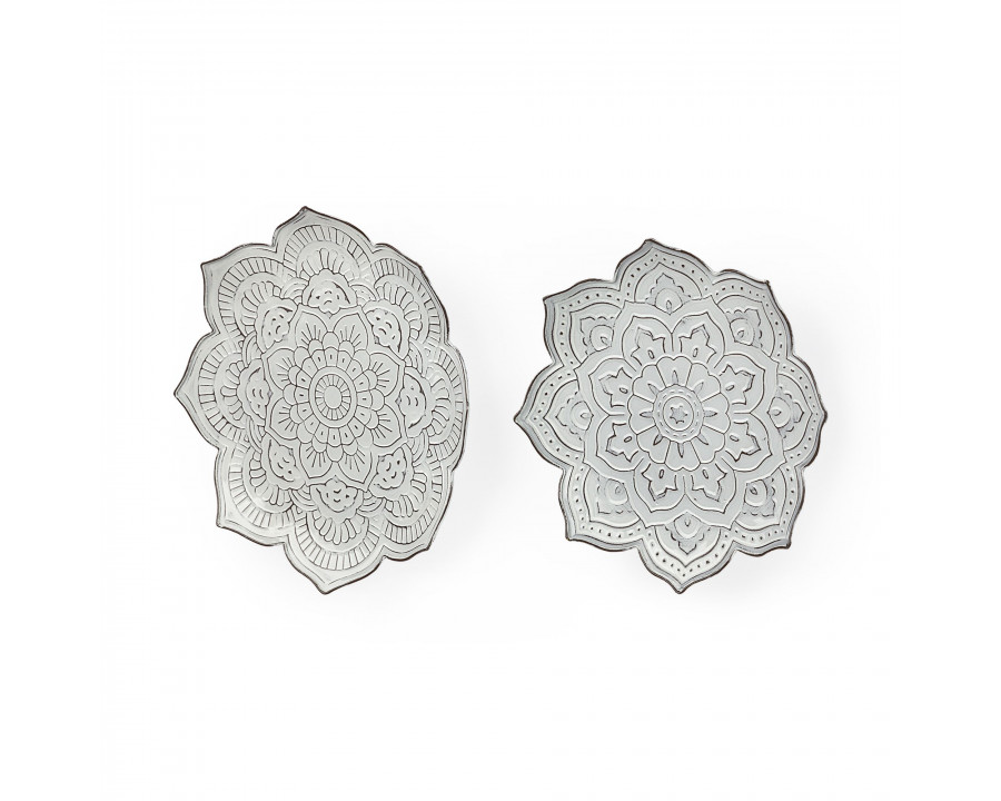 Mercana - Miranda Stamped Metal Lotus Flower Wall Decor (Set of 2)