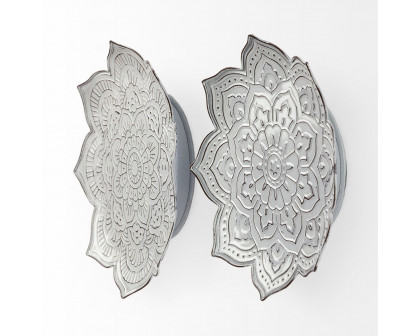 Mercana - Miranda Stamped Metal Lotus Flower Wall Decor (Set of 2)