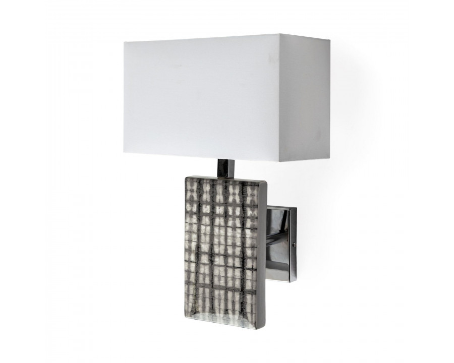 Mercana - Arcadia II 11x17 Silver Chrome Base White Rectangular Shade Wall Sconce