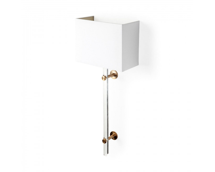 Mercana - Cantabria 12x30 White Shade Brass/Acrylic Wall Sconce