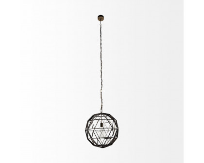 Mercana - Dyson I Black Metal Triangular Orb Pendant Light