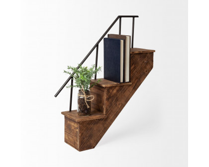 Mercana - Page Wood and Metal Wall Shelf