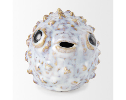 Mercana Spike I Small 8L x 4W Ceramic Puffer Fish - White