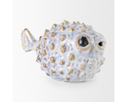 Mercana Spike I Small 8L x 4W Ceramic Puffer Fish - White