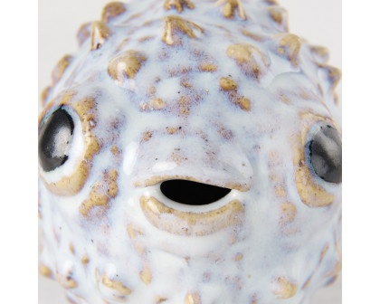 Mercana Spike I Small 8L x 4W Ceramic Puffer Fish - White