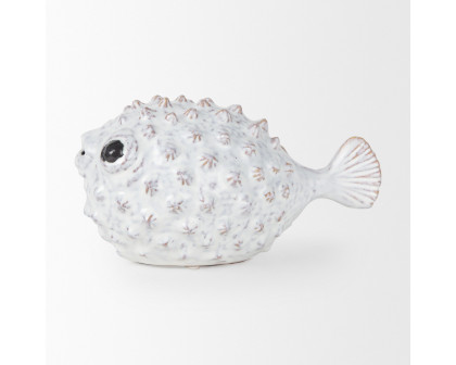 Mercana Spike II Large 10L x 6W Ceramic Puffer Fish - White