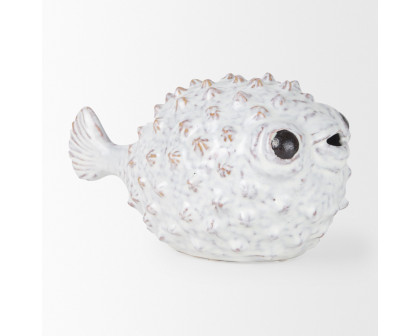 Mercana Spike II Large 10L x 6W Ceramic Puffer Fish - White