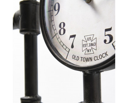 Mercana - Trifect Black Iron Pipe Three Face Floor Clock