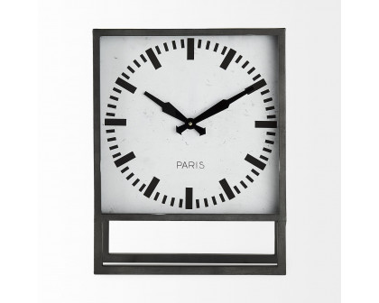 Mercana - Felix Gray Metal Square Table Clock