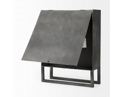 Mercana - Felix Gray Metal Square Table Clock