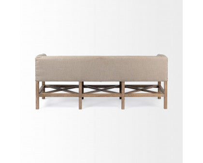 Mercana Bergen Bench with Brown Wood Frame - Beige