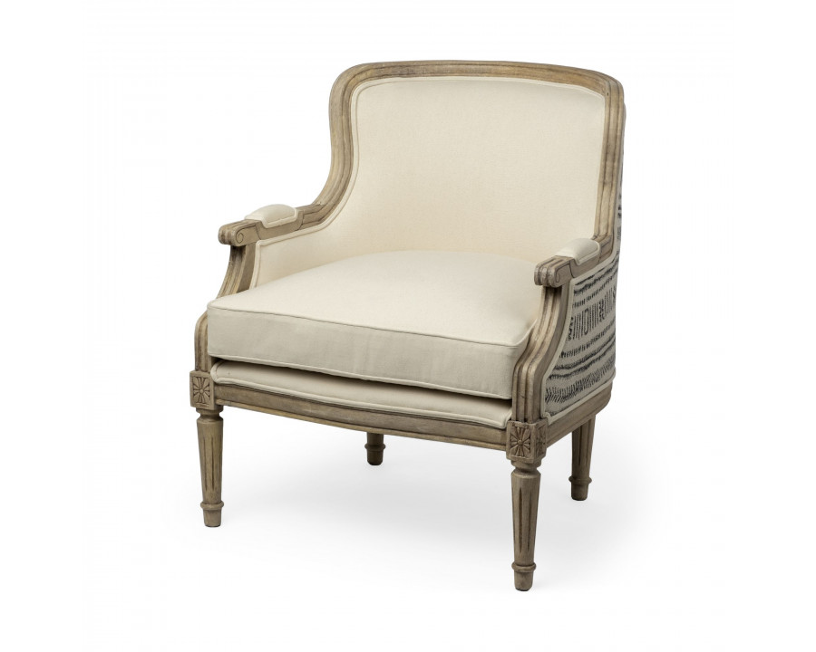 Mercana - Elizabeth Accent Chair in Cream, Fabric