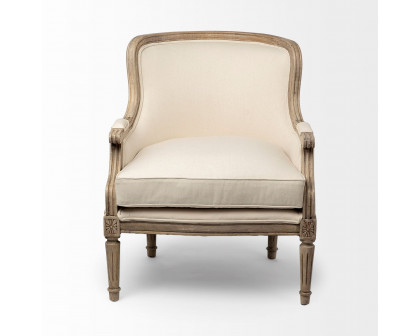 Mercana - Elizabeth Accent Chair in Cream, Fabric