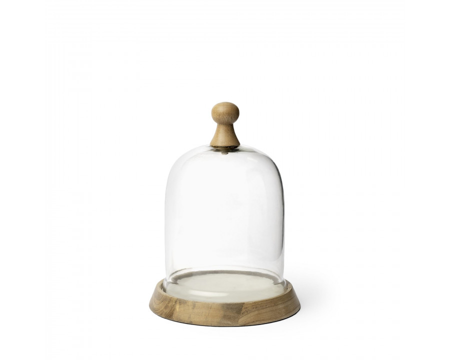 Mercana - Campana I Small Wooden/White Marble Base Glass Cloche