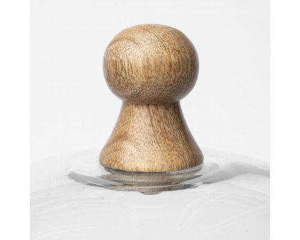 Mercana - Campana I Small Wooden/White Marble Base Glass Cloche