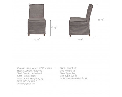 Mercana Elbert I Armless Dining Chair - Gray