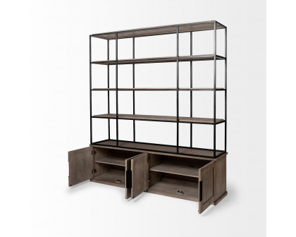 Mercana Braxton I Large Shelving Unit - Light Brown, Wood