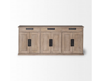 Mercana Braxton III 3 Drawers/6 Doors Sideboard - Natural, Wood