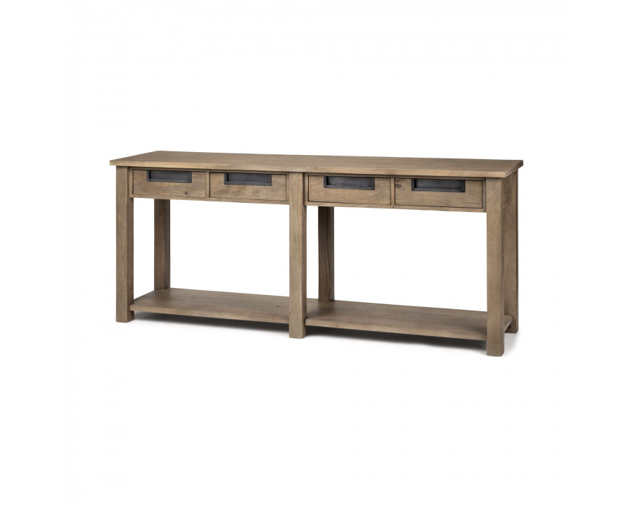 Mercana - Harrelson III Brown Wood 4 Drawer Console Table