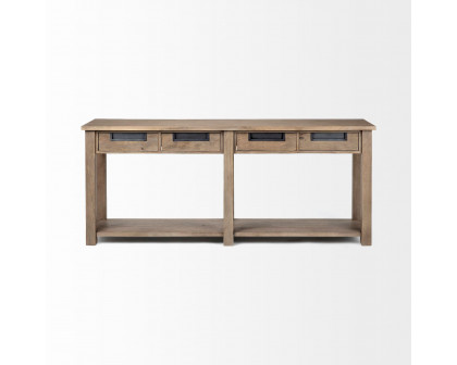 Mercana - Harrelson III Brown Wood 4 Drawer Console Table