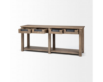 Mercana - Harrelson III Brown Wood 4 Drawer Console Table