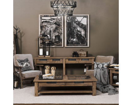 Mercana - Harrelson III Brown Wood 4 Drawer Console Table