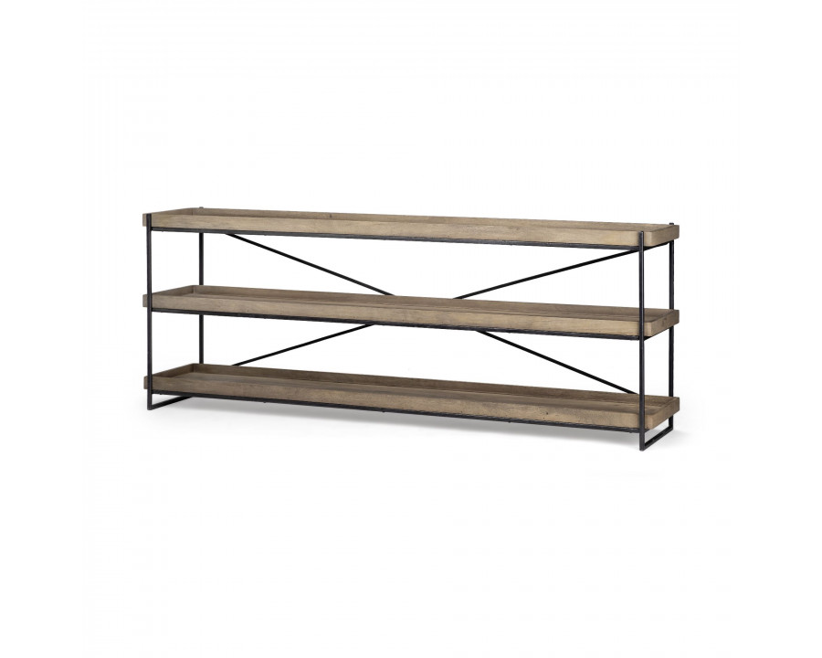 Mercana Trey Console Table with Glass - Brown