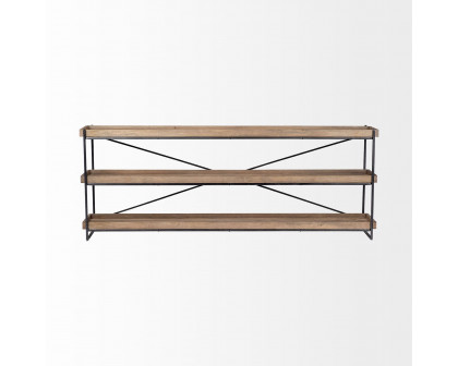 Mercana Trey Console Table with Glass - Brown