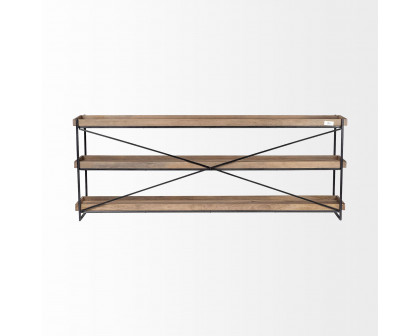 Mercana Trey Console Table with Glass - Brown