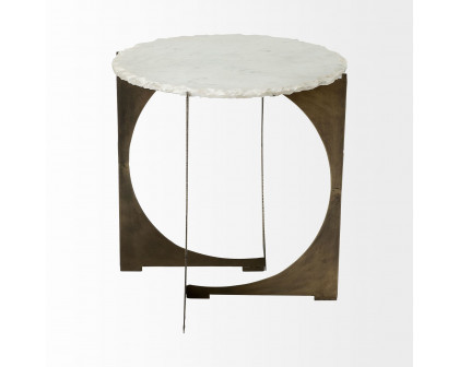 Mercana Reinhold Round End Table - White