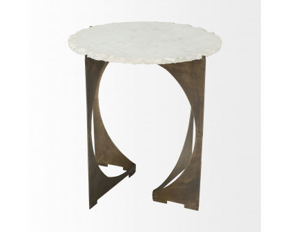 Mercana Reinhold Round End Table - White