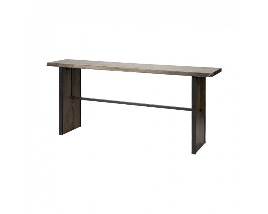 Mercana - Ledger II Live-Edge Wooden Brown Console Table