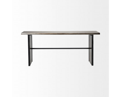 Mercana - Ledger II Live-Edge Wooden Brown Console Table