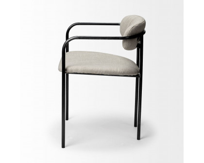 Mercana Parker Dining Chair - Beige/Gunmetal