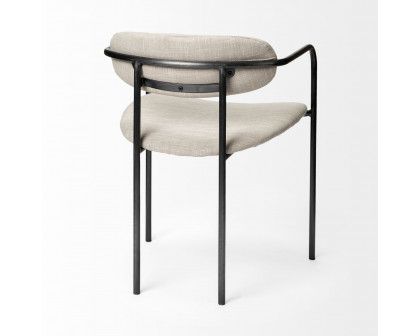 Mercana Parker Dining Chair - Beige/Gunmetal