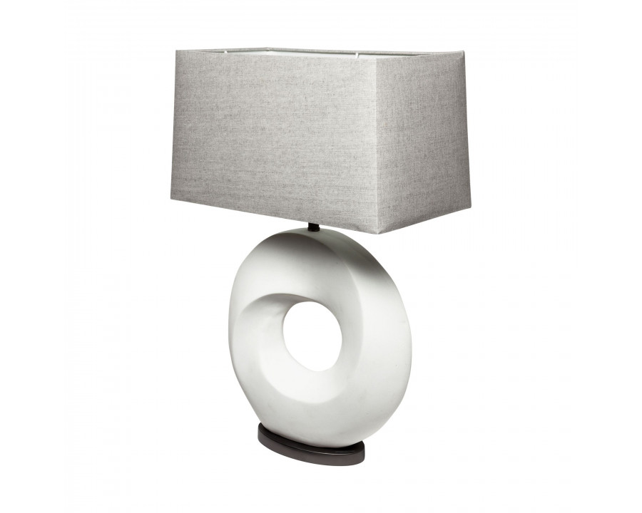 Mercana - Celtica (26.8"H) White Resin Ring-Shaped Base Table Lamp