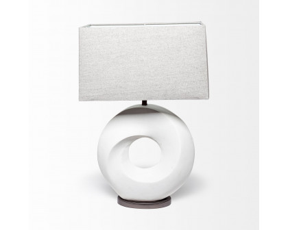 Mercana - Celtica (26.8"H) White Resin Ring-Shaped Base Table Lamp