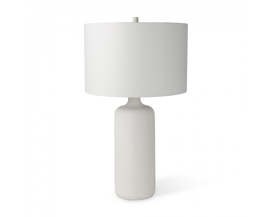 Mercana - Melanie 17.0L x 17.0W x 30.5H White Shade with White Base Table Lamp