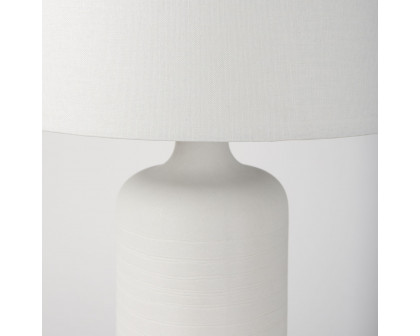 Mercana - Melanie 17.0L x 17.0W x 30.5H White Shade with White Base Table Lamp