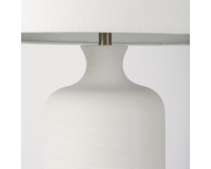 Mercana - Melanie 17.0L x 17.0W x 30.5H White Shade with White Base Table Lamp