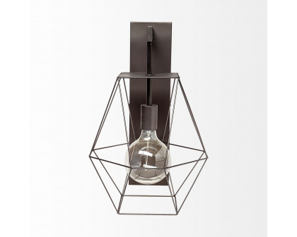 Mercana - Cordova 12x19 Gray Metal Hanging Bulb Caged Wall Sconce