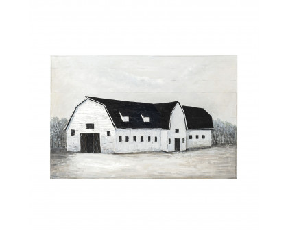 Mercana Large Sawmill Creek II Farmhouse Barn Original Hand Painted on Wood Oil Painting - Multi-Color, Wood