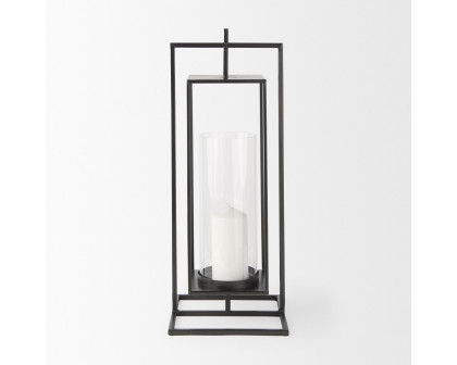 Mercana - Albus I Black Metal Rectangular Table Candle Holder