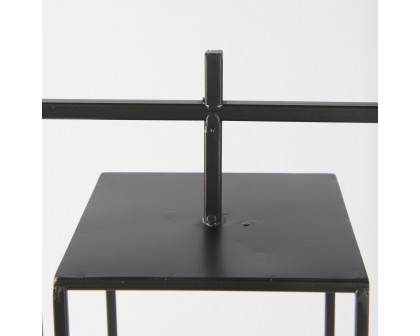 Mercana Albus I Large Black Metal Rectangular Table Candle Holder