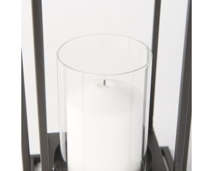 Mercana Albus II Small Black Metal Rectangular Table Candle Holder