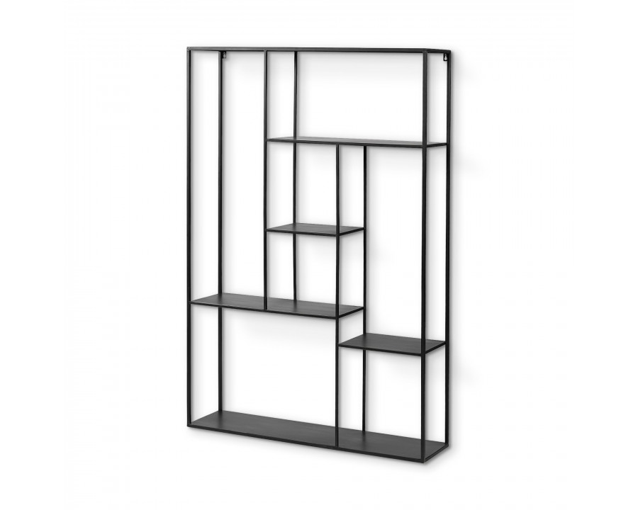 Mercana - Meridius Wall Mounted Black Multi-Level Metal Shelf