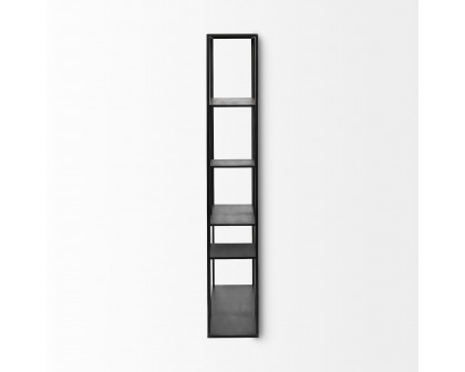 Mercana - Meridius Wall Mounted Black Multi-Level Metal Shelf